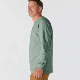 Camicia da uomo Dearborn a maniche lunghe, vestibilità ampia, tessuto pesante, con logo