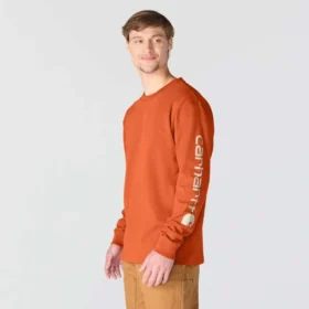 Camicia da uomo Dearborn a maniche lunghe, vestibilità ampia, tessuto pesante, con logo