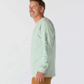 Camicia da uomo Dearborn a maniche lunghe, vestibilità ampia, tessuto pesante, con logo