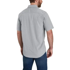 Camicia da uomo Force Sun Defender™ in chambray, vestibilità comoda, maniche corte – Camicie con protezione solare