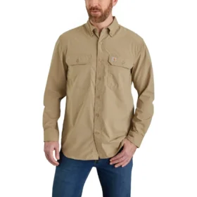 Camicia da uomo Force Sun Defender™ in chambray, vestibilità comoda, maniche lunghe - Camicie con protezione solare