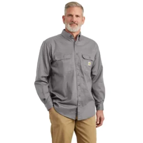 Camicia da uomo Fr a maniche lunghe in twill, vestibilità ampia