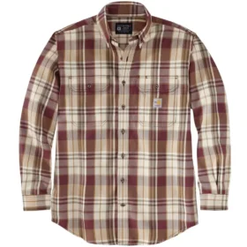 Camicia da uomo in twill a quadri, vestibilità ampia, maniche lunghe - Camicie ignifughe