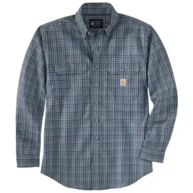 Camicia da uomo in twill a quadri, vestibilità ampia, maniche lunghe - Camicie ignifughe