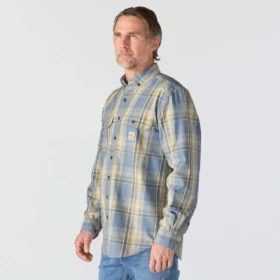 Camicia da uomo in twill a quadri, vestibilità ampia, maniche lunghe – Camicie ignifughe