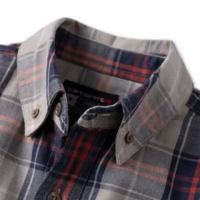 Camicia da uomo in twill a quadri, vestibilità ampia, maniche lunghe – Camicie ignifughe