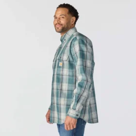 Camicia da uomo in twill a quadri, vestibilità ampia, maniche lunghe – Camicie ignifughe