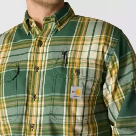 Camicia da uomo in twill a quadri, vestibilità ampia, maniche lunghe – Camicie ignifughe
