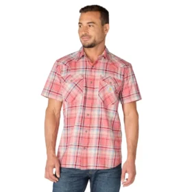 Camicia da uomo Montana Bozeman a maniche corte in tessuto scozzese, vestibilità comoda