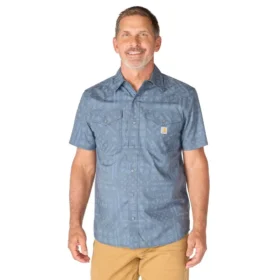 Camicia da uomo Montana Bozeman a maniche corte in tessuto scozzese, vestibilità comoda