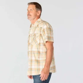 Camicia da uomo Montana Bozeman a maniche corte in tessuto scozzese, vestibilità comoda