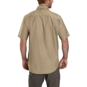 Camicia da uomo Windham in tela a maniche corte, vestibilità comoda