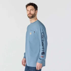 Camicie da uomo FR Force Irvine a maniche lunghe, vestibilità ampia e logo – Camicie ignifughe