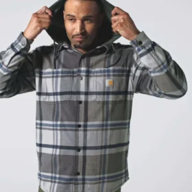 Camicie da uomo Hamilton a quadri con cappuccio e vestibilità comoda – Giacche-camicia da uomo