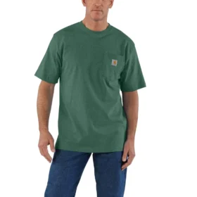 Camicie da uomo Iconic K87 a vestibilità ampia con taschino, in cotone pesante