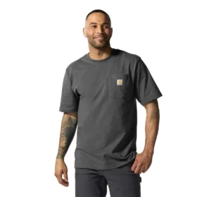 Camicie da uomo Iconic K87 a vestibilità ampia con taschino, in cotone pesante