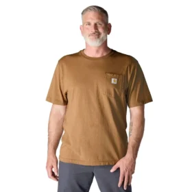 Camicie da uomo Iconic K87 a vestibilità ampia con taschino, in cotone pesante