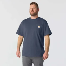 Camicie da uomo Iconic K87 a vestibilità ampia con taschino, in cotone pesante