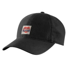 Cappellino da baseball in tela con toppa a forma di cuore