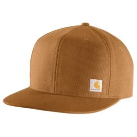 Cappellino da baseball in tela di cotone rigida con visiera piatta