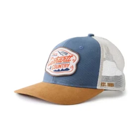 Cappellino da camionista con retro in rete di tela e grafica country
