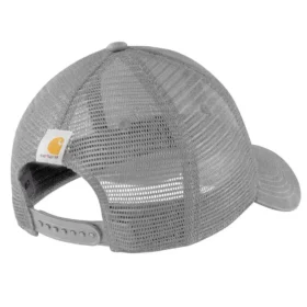 Cappellino da camionista in tela con retro in rete e logo