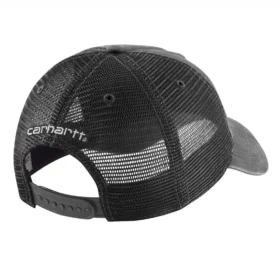 Cappellino da camionista in tela con retro in rete e logo