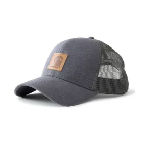 Cappellino da camionista in tela di cotone lavata con retro in rete