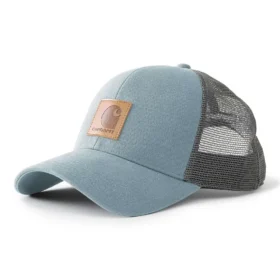 Cappellino da camionista in tela di cotone lavata con retro in rete