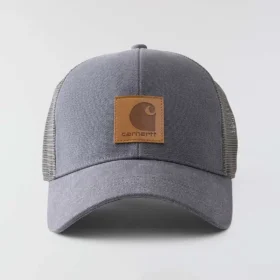 Cappellino da camionista in tela di cotone lavata con retro in rete