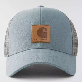 Cappellino da camionista in tela di cotone lavata con retro in rete