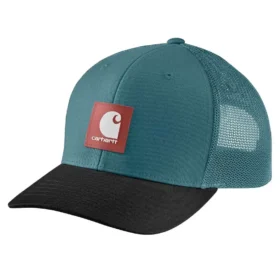 Cappellino da camionista Rugged Flex™ in twill con retro in rete e toppa con logo
