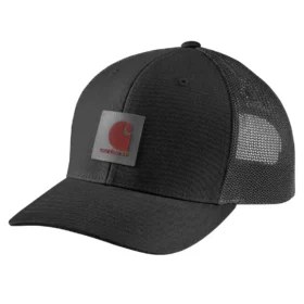 Cappellino da camionista Rugged Flex™ in twill con retro in rete e toppa con logo