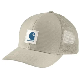 Cappellino da camionista Rugged Flex™ in twill con retro in rete e toppa con logo