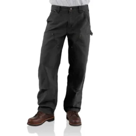 Carhartt B136 Pantaloni da carpentiere da uomo in tela di cotone lavata, vestibilità ampia e dritta, con rinforzi sulle ginocchia