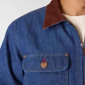 Chore Coat in denim della serie Crafted da uomo con fodera in sherpa