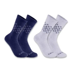 Confezione da 2 paia di calzini da donna a gamba media in misto lana sintetica con motivo Fair Isle