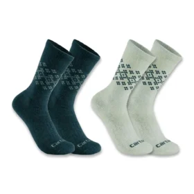 Confezione da 2 paia di calzini da donna a gamba media in misto lana sintetica con motivo Fair Isle