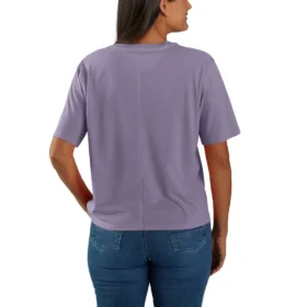 Maglietta da donna in Tencel, vestibilità ampia, leggera, con felpa girocollo e taschino
