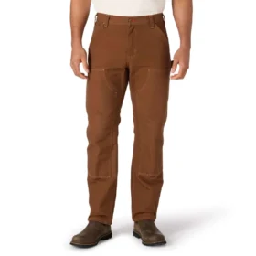Pantaloni da carpentiere da uomo della serie Crafted, vestibilità ampia, gamba dritta, in tela di cotone, con rinforzi sulle ginocchia