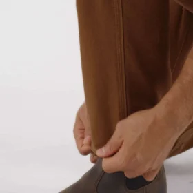 Pantaloni da carpentiere da uomo della serie Crafted, vestibilità ampia, gamba dritta, in tela di cotone, con rinforzi sulle ginocchia