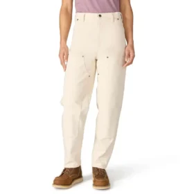 Pantaloni da lavoro da donna in tela con doppio rinforzo sulle ginocchia, vestibilità vintage