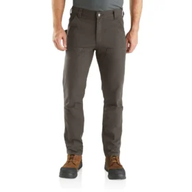 Pantaloni da lavoro da uomo slim tapered in tela di cotone Rugged Flex con doppio rinforzo sulle ginocchia