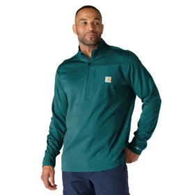 Pullover da uomo Force con mezza zip, foderato in pile e traspirante