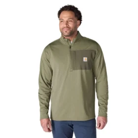 Pullover da uomo Force con mezza zip, foderato in pile e traspirante