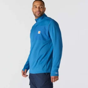 Pullover da uomo Force con mezza zip, foderato in pile e traspirante
