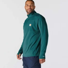 Pullover da uomo Force con mezza zip, foderato in pile e traspirante