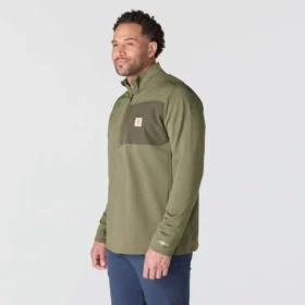 Pullover da uomo Force con mezza zip, foderato in pile e traspirante