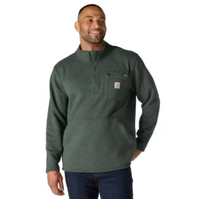 Pullover in pile da uomo con zip a un quarto e vestibilità comoda