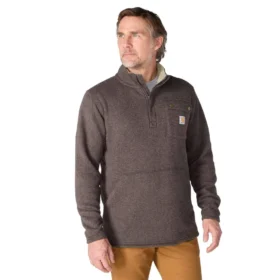 Pullover in pile da uomo con zip a un quarto e vestibilità comoda
